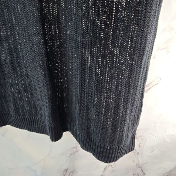 Talbots Sweater Vest Womens Large P Black Open Knit Lightweight Cover Up Capsule - Picture 9 of 10